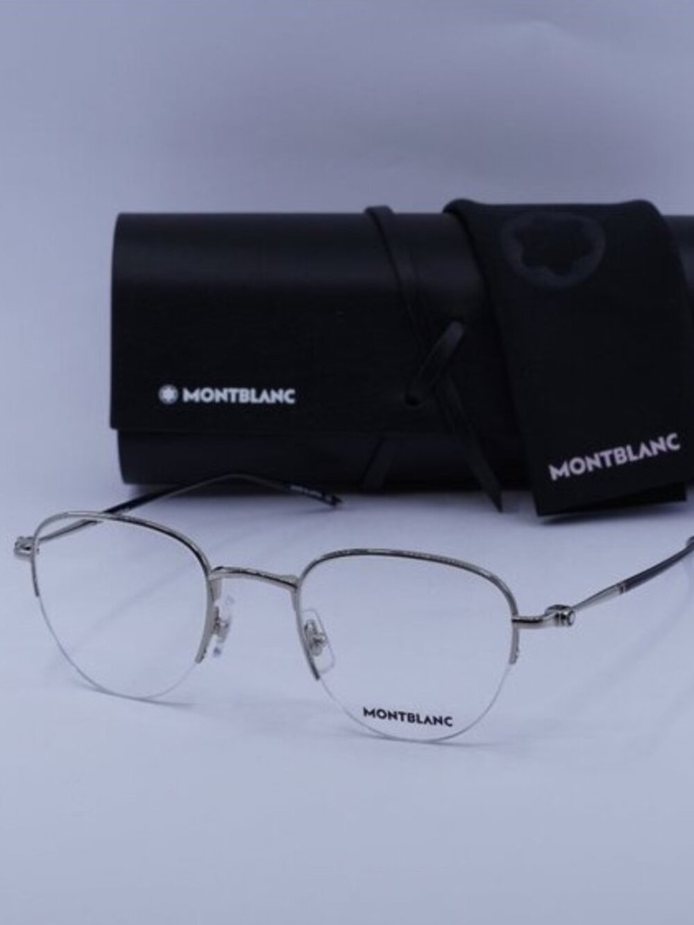 Montblanc MB0129O 001 Geometric Eyeglasses 49mm – Silver